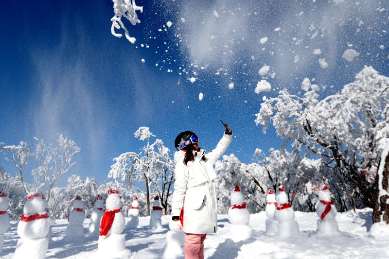 河南洛陽：伏牛山脊白雪皚皚銀裝素裹美似仙境